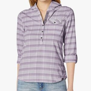 PRANA Anja Hooded Long Sleeve Plaid Top